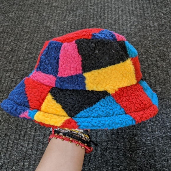 Accessories - Funky Fluffy Colourful Winter Bucket Hat